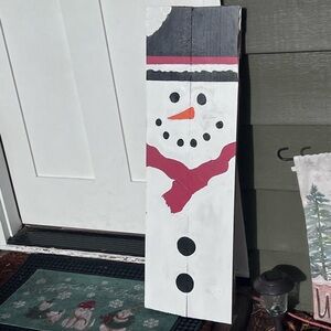 Festive Snowman Hand Crafter Wooden Holiday Decor